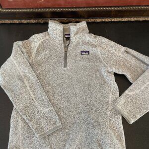 Patagonia Kids XL/14 Better Sweater 1/4 Zip Fleece Pullover, Light Gray